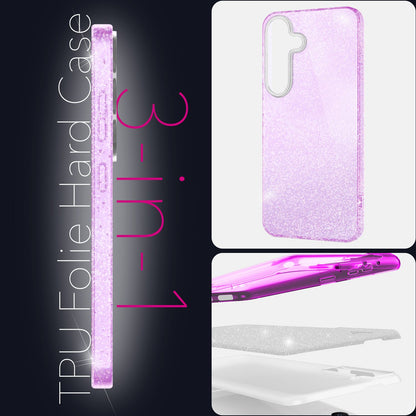 NALIA Glitzerhülle für Samsung Galaxy S25 Plus – Funkelnder Glitzer-Look & Grip – SHINEPOP (Silikon Case) – Marke aus Berlin