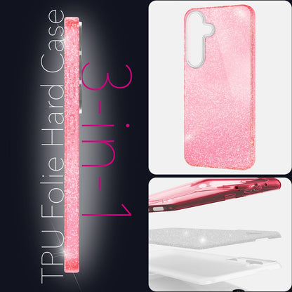 NALIA Glitzerhülle für Samsung Galaxy S25 Plus – Funkelnder Glitzer-Look & Grip – SHINEPOP (Silikon Case) – Marke aus Berlin