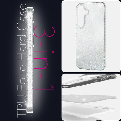 NALIA Glitzerhülle für Samsung Galaxy S25 Plus – Funkelnder Glitzer-Look & Grip – SHINEPOP (Silikon Case) – Marke aus Berlin