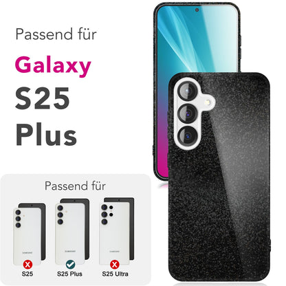 NALIA Glitzerhülle für Samsung Galaxy S25 Plus – Funkelnder Glitzer-Look & Grip – SHINEPOP (Silikon Case) – Marke aus Berlin