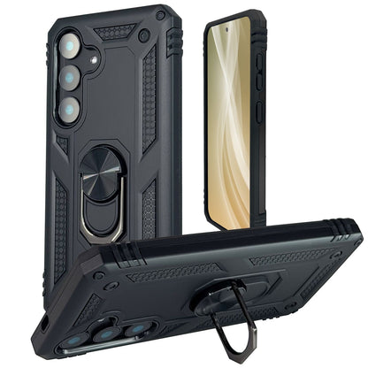 NALIA Panzerhülle für Samsung Galaxy S25 Plus – Ring-Ständer 360° & Magnet-Halterung Kompatibel – RINGDEFEND (Stoßfestes Outdoor Case) – Marke aus Berlin