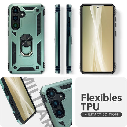 NALIA Panzerhülle für Samsung Galaxy S25 Plus – Ring-Ständer 360° & Magnet-Halterung Kompatibel – RINGDEFEND (Stoßfestes Outdoor Case) – Marke aus Berlin