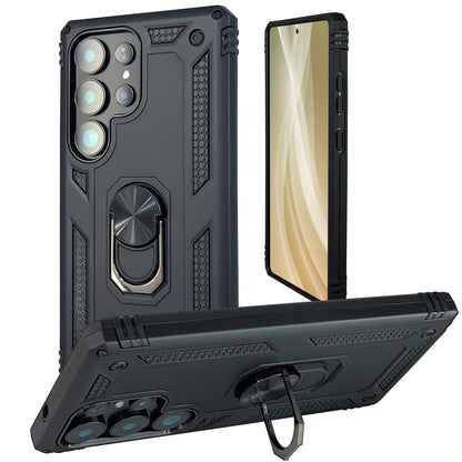 NALIA Panzerhülle für Samsung Galaxy S25 Ultra – Ring-Ständer 360° & Magnet-Halterung Kompatibel – RINGDEFEND (Stoßfestes Outdoor Case) – Marke aus Berlin
