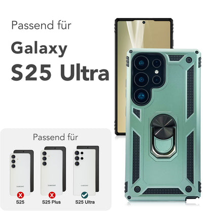 NALIA Panzerhülle für Samsung Galaxy S25 Ultra – Ring-Ständer 360° & Magnet-Halterung Kompatibel – RINGDEFEND (Stoßfestes Outdoor Case) – Marke aus Berlin