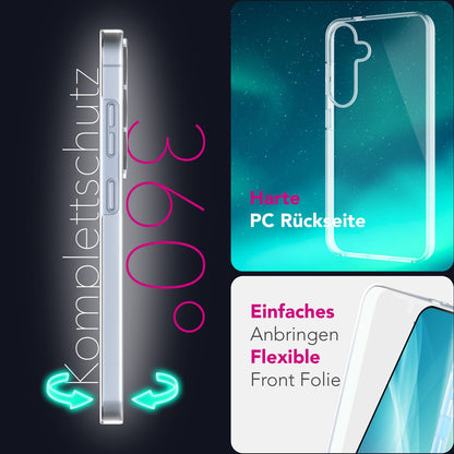 NALIA 360° Hülle für Samsung Galaxy S25 Plus – Vorne & Hinten Schutz – 360GUARD (Full-Body Case) – Marke aus Berlin