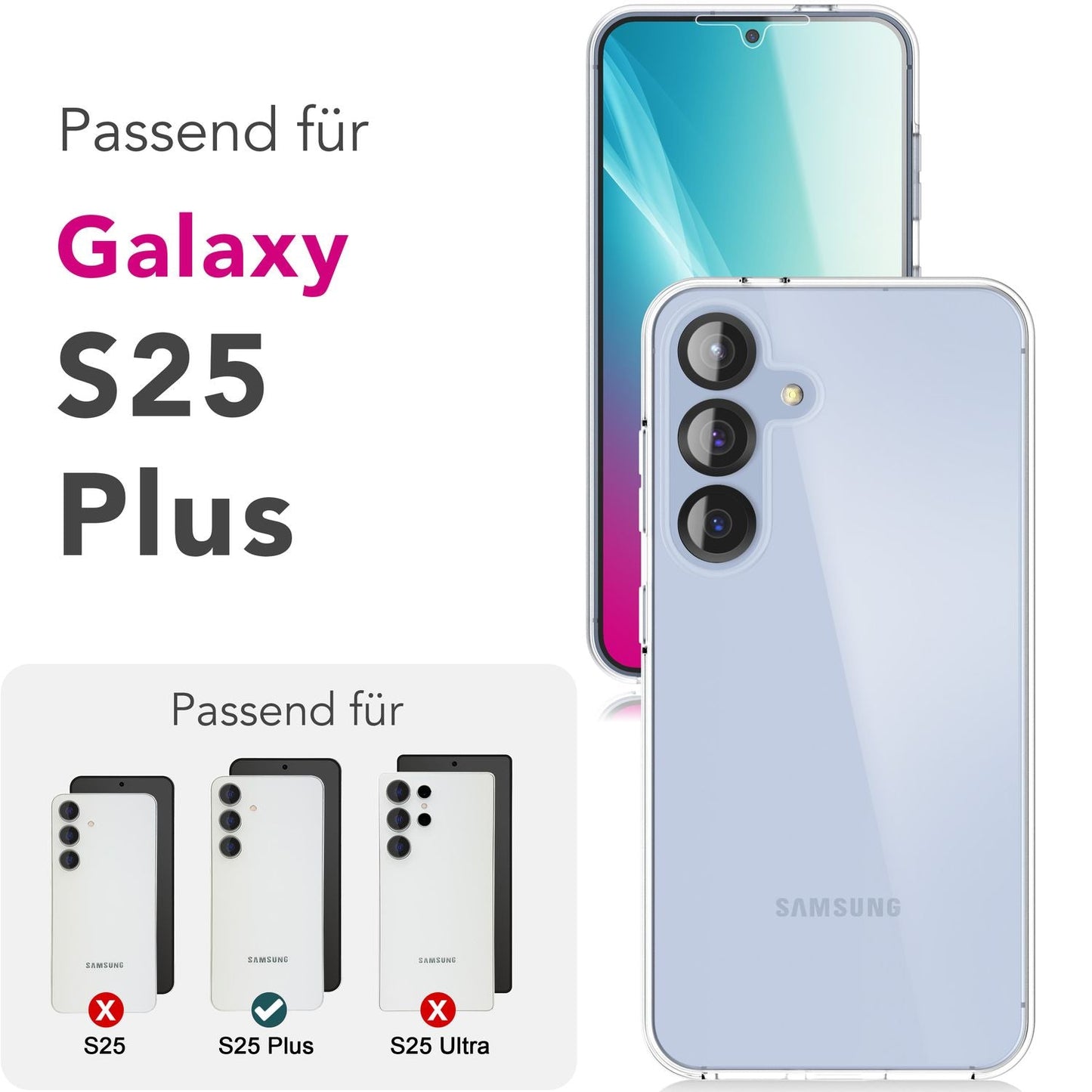 NALIA 360° Hülle für Samsung Galaxy S25 Plus – Vorne & Hinten Schutz – 360GUARD (Full-Body Case) – Marke aus Berlin