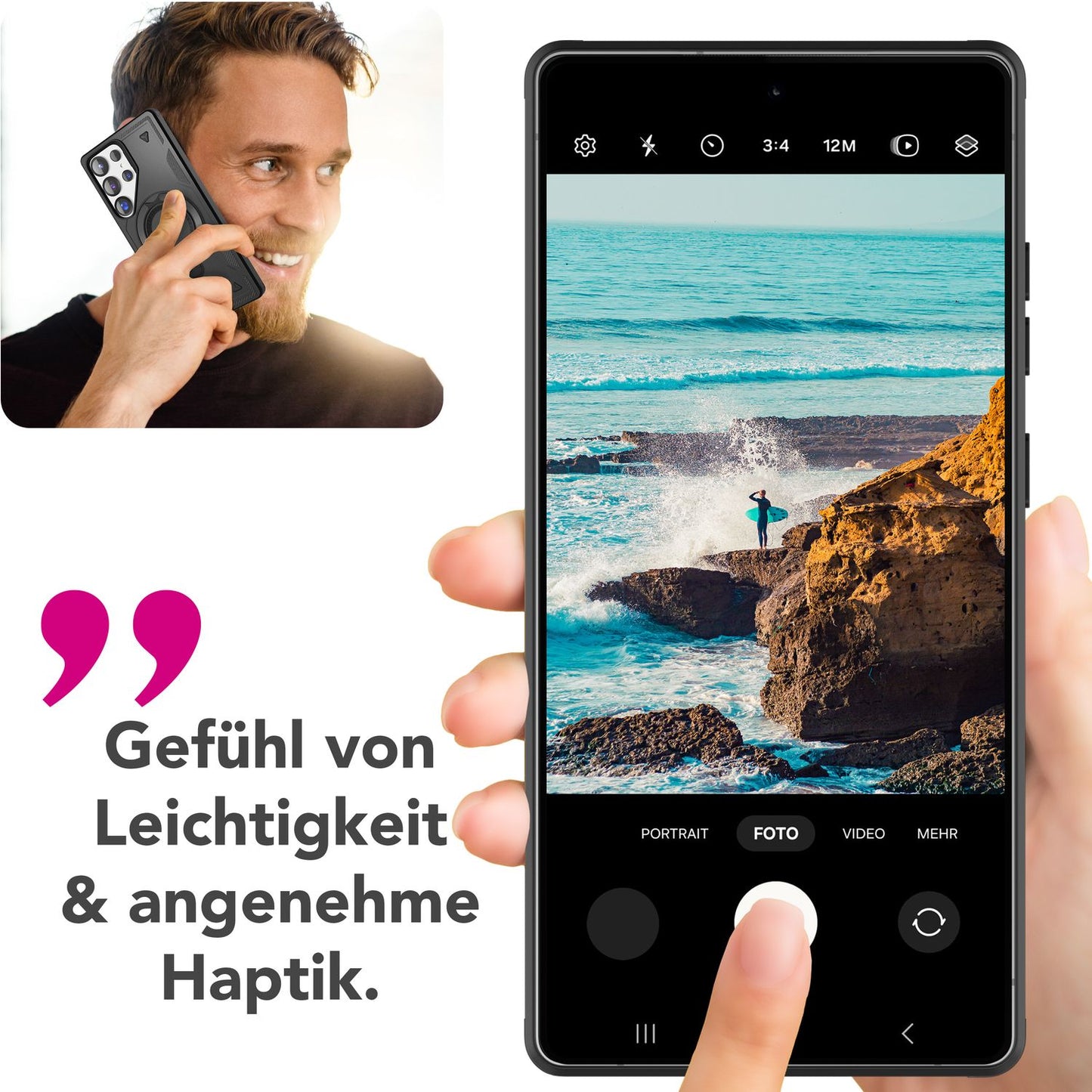 NALIA Magnetische Panzerhülle für Samsung Galaxy S25 Ultra – Ring-Halterung 360° & MagSafe kompatibel – STORMGUARD (Outdoor Case) – Marke aus Berlin