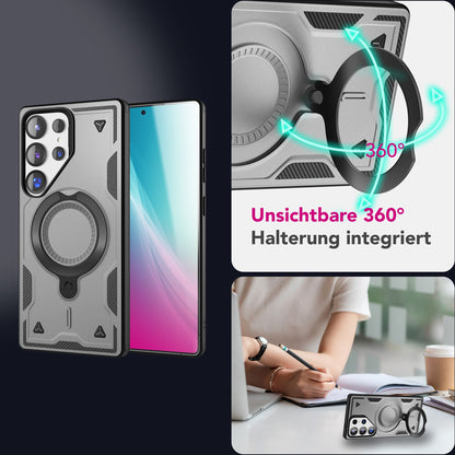 NALIA Magnetische Panzerhülle für Samsung Galaxy S25 Ultra – Ring-Halterung 360° & MagSafe kompatibel – STORMGUARD (Outdoor Case) – Marke aus Berlin
