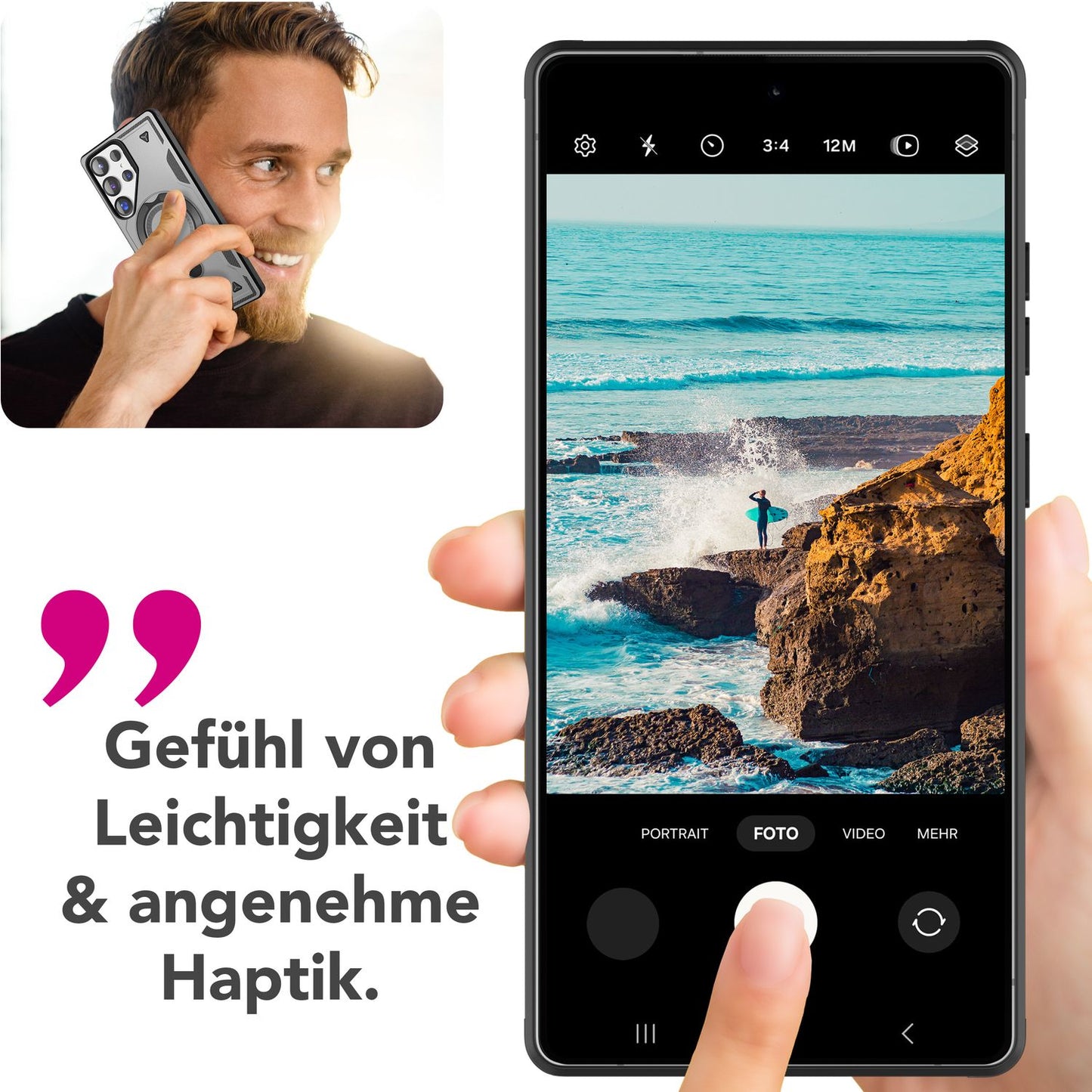 NALIA Magnetische Panzerhülle für Samsung Galaxy S25 Ultra – Ring-Halterung 360° & MagSafe kompatibel – STORMGUARD (Outdoor Case) – Marke aus Berlin