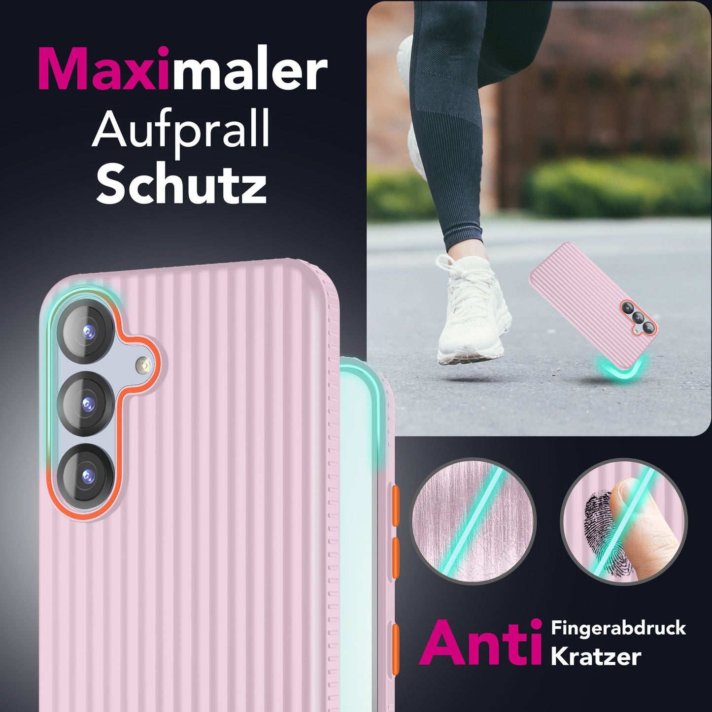 NALIA Matte Hardcase Hülle für Samsung Galaxy S25 – Anti-Fingerabdruck & Grip – NOVA (Strukturiertes Design) – Marke aus Berlin