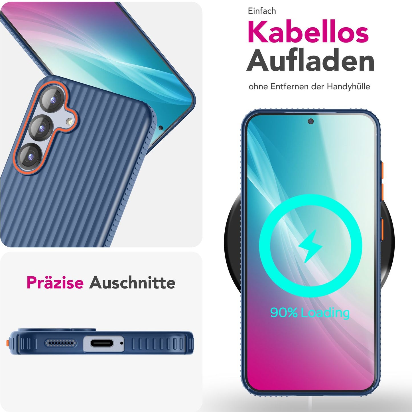 NALIA Matte Hardcase Hülle für Samsung Galaxy S25 – Anti-Fingerabdruck & Grip – NOVA (Strukturiertes Design) – Marke aus Berlin