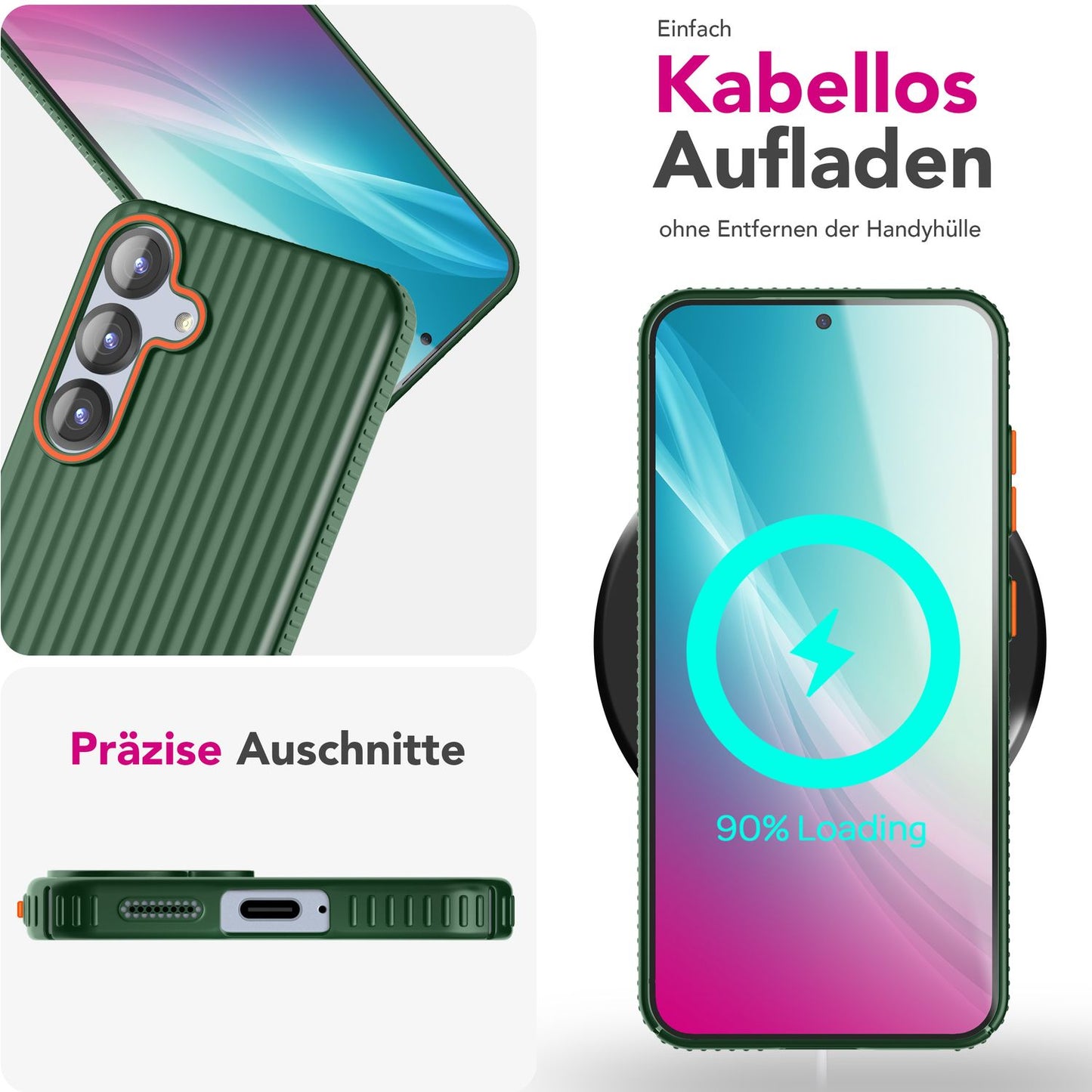 NALIA Matte Hardcase Hülle für Samsung Galaxy S25 – Anti-Fingerabdruck & Grip – NOVA (Strukturiertes Design) – Marke aus Berlin