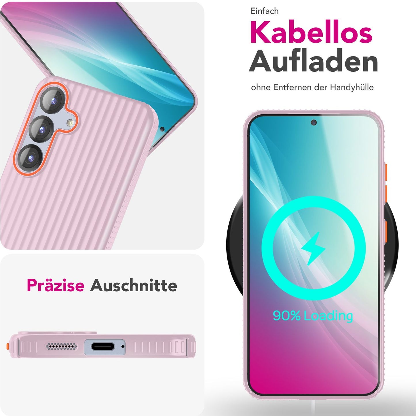 NALIA Matte Hardcase Hülle für Samsung Galaxy S25 – Anti-Fingerabdruck & Grip – NOVA (Strukturiertes Design) – Marke aus Berlin