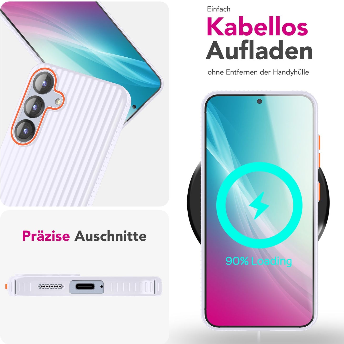 NALIA Matte Hardcase Hülle für Samsung Galaxy S25 – Anti-Fingerabdruck & Grip – NOVA (Strukturiertes Design) – Marke aus Berlin