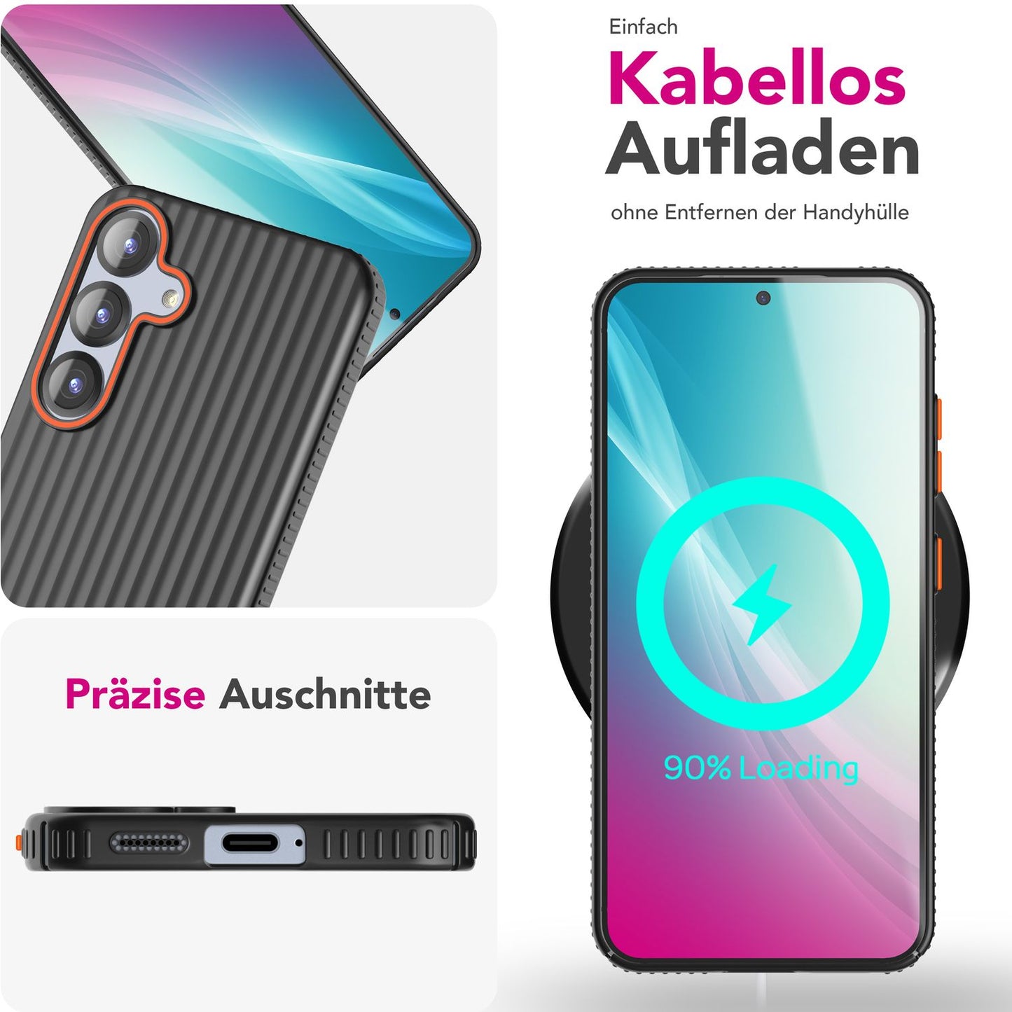NALIA Matte Hardcase Hülle für Samsung Galaxy S25 – Anti-Fingerabdruck & Grip – NOVA (Strukturiertes Design) – Marke aus Berlin