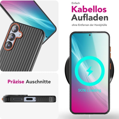 NALIA Matte Hardcase Hülle für Samsung Galaxy S25 – Anti-Fingerabdruck & Grip – NOVA (Strukturiertes Design) – Marke aus Berlin