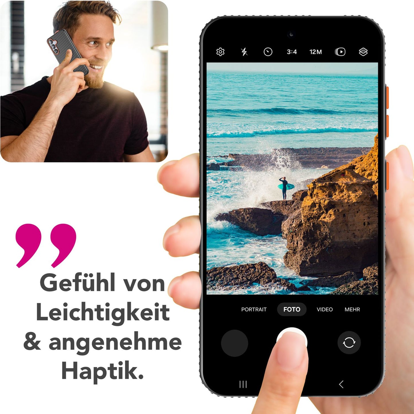 NALIA Matte Hardcase Hülle für Samsung Galaxy S25 – Anti-Fingerabdruck & Grip – NOVA (Strukturiertes Design) – Marke aus Berlin