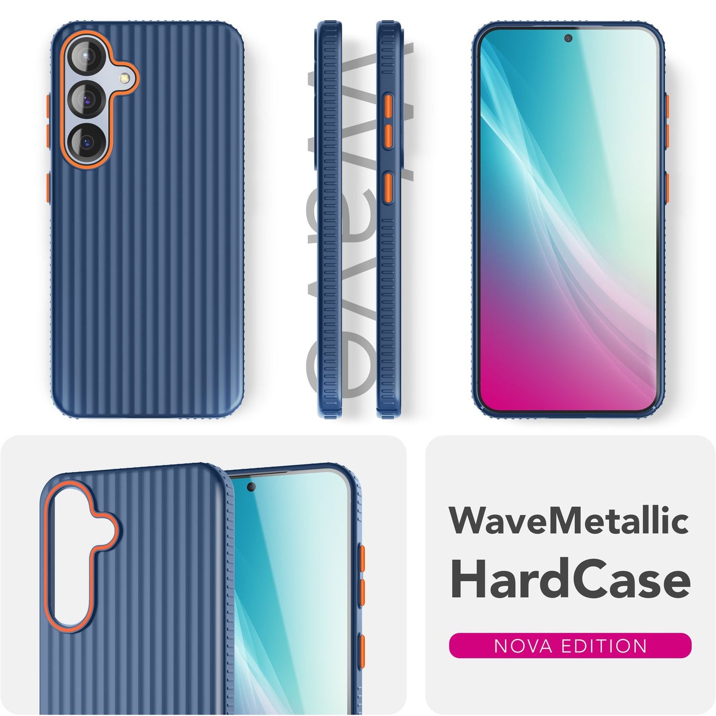 NALIA Matte Hardcase Hülle für Samsung Galaxy S25 – Anti-Fingerabdruck & Grip – NOVA (Strukturiertes Design) – Marke aus Berlin