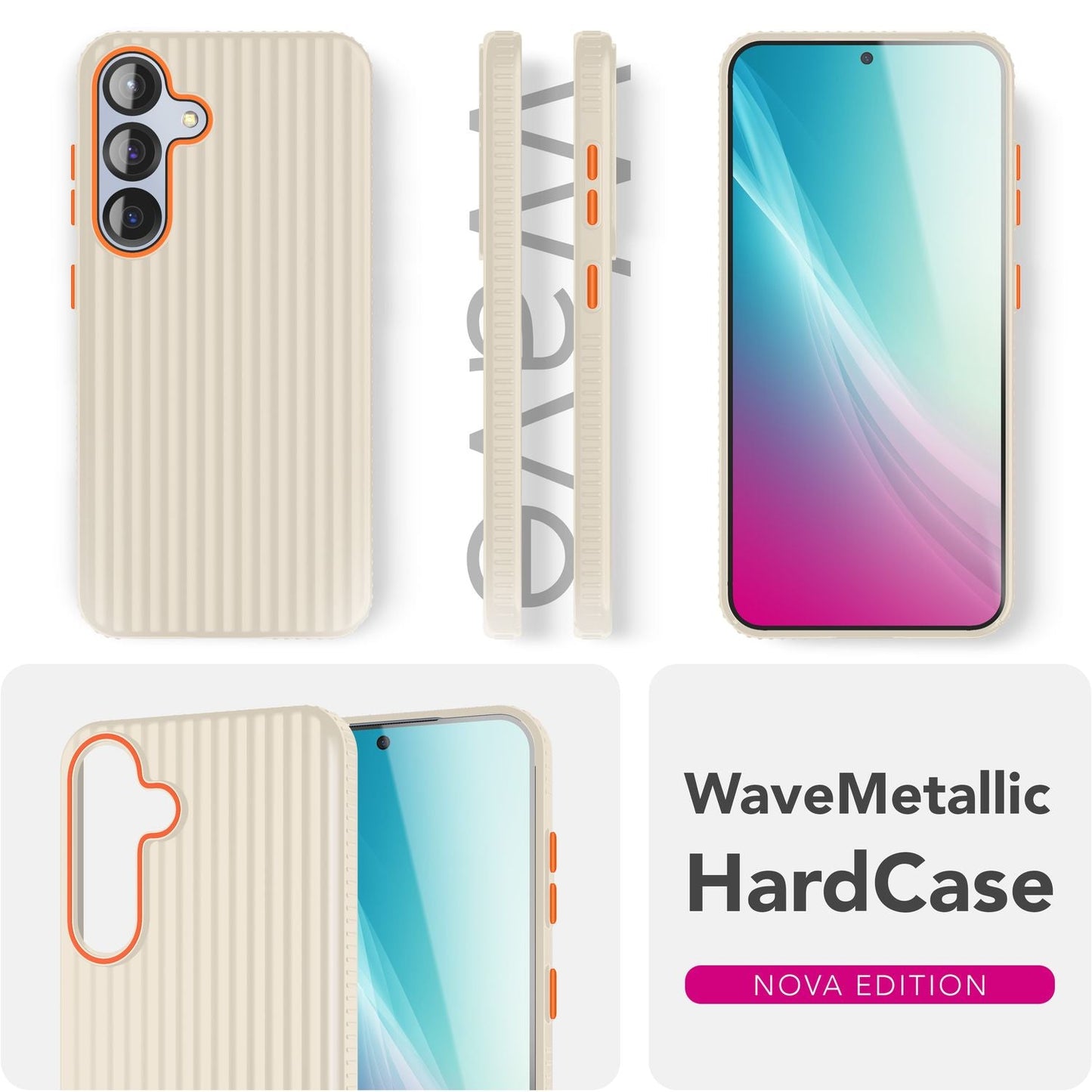 NALIA Matte Hardcase Hülle für Samsung Galaxy S25 – Anti-Fingerabdruck & Grip – NOVA (Strukturiertes Design) – Marke aus Berlin