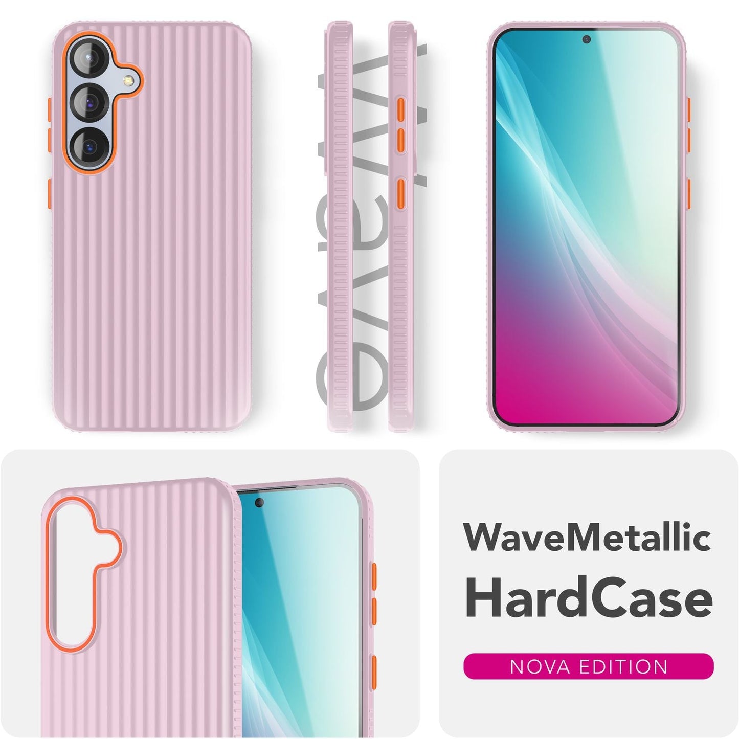 NALIA Matte Hardcase Hülle für Samsung Galaxy S25 – Anti-Fingerabdruck & Grip – NOVA (Strukturiertes Design) – Marke aus Berlin