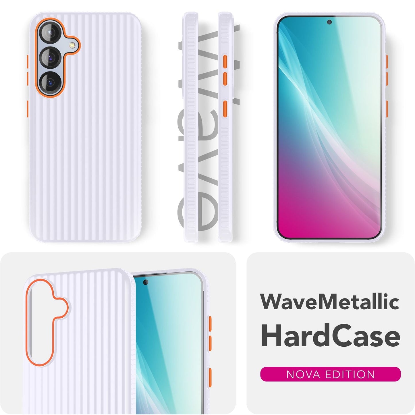 NALIA Matte Hardcase Hülle für Samsung Galaxy S25 – Anti-Fingerabdruck & Grip – NOVA (Strukturiertes Design) – Marke aus Berlin