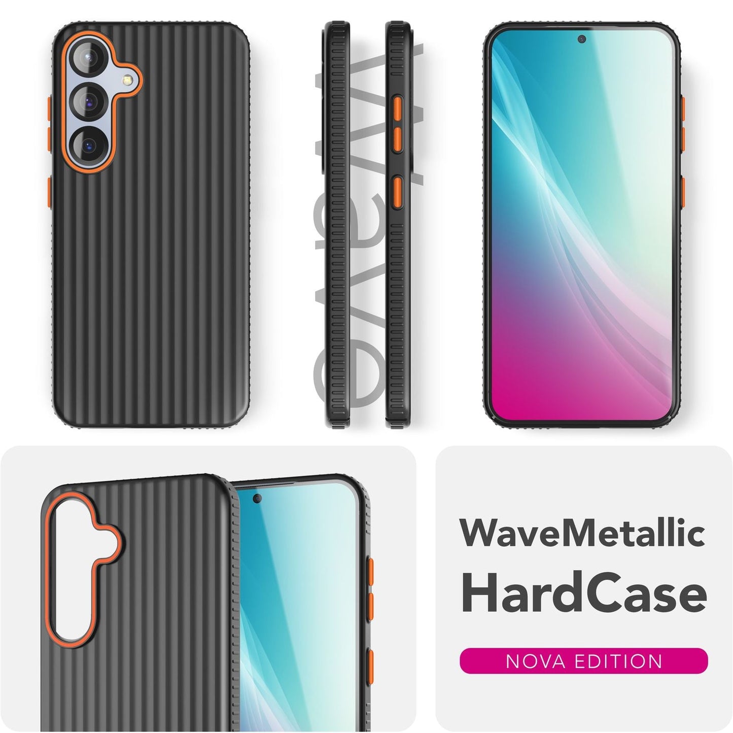 NALIA Matte Hardcase Hülle für Samsung Galaxy S25 – Anti-Fingerabdruck & Grip – NOVA (Strukturiertes Design) – Marke aus Berlin
