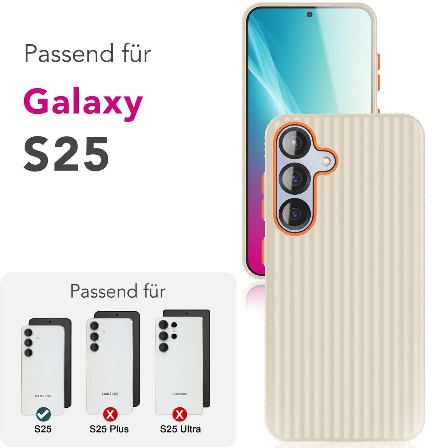 NALIA Matte Hardcase Hülle für Samsung Galaxy S25 – Anti-Fingerabdruck & Grip – NOVA (Strukturiertes Design) – Marke aus Berlin