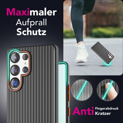 NALIA Matte Hardcase Hülle für Samsung Galaxy S25 Ultra – Anti-Fingerabdruck & Grip – NOVA (Strukturiertes Design) – Marke aus Berlin