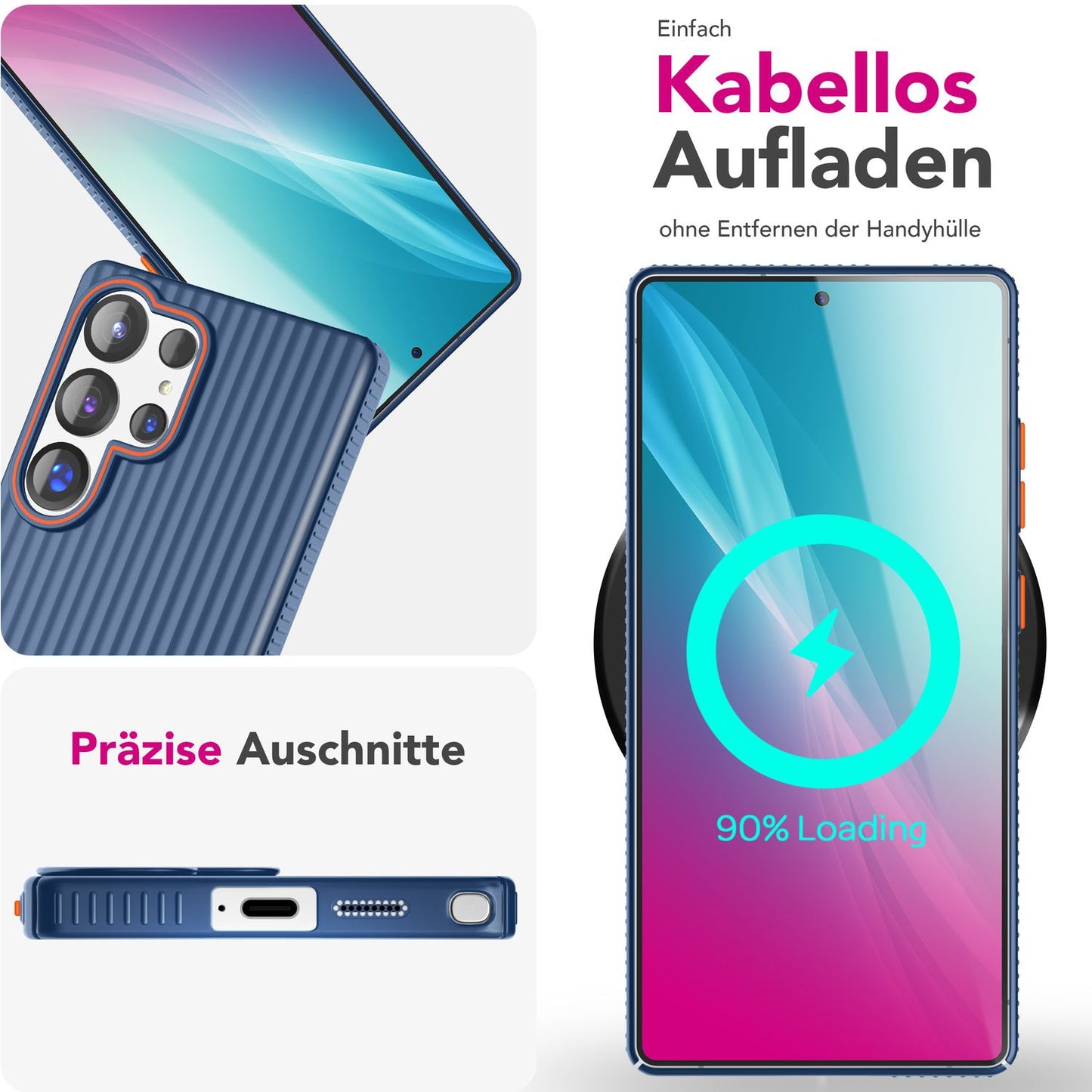 NALIA Matte Hardcase Hülle für Samsung Galaxy S25 Ultra – Anti-Fingerabdruck & Grip – NOVA (Strukturiertes Design) – Marke aus Berlin