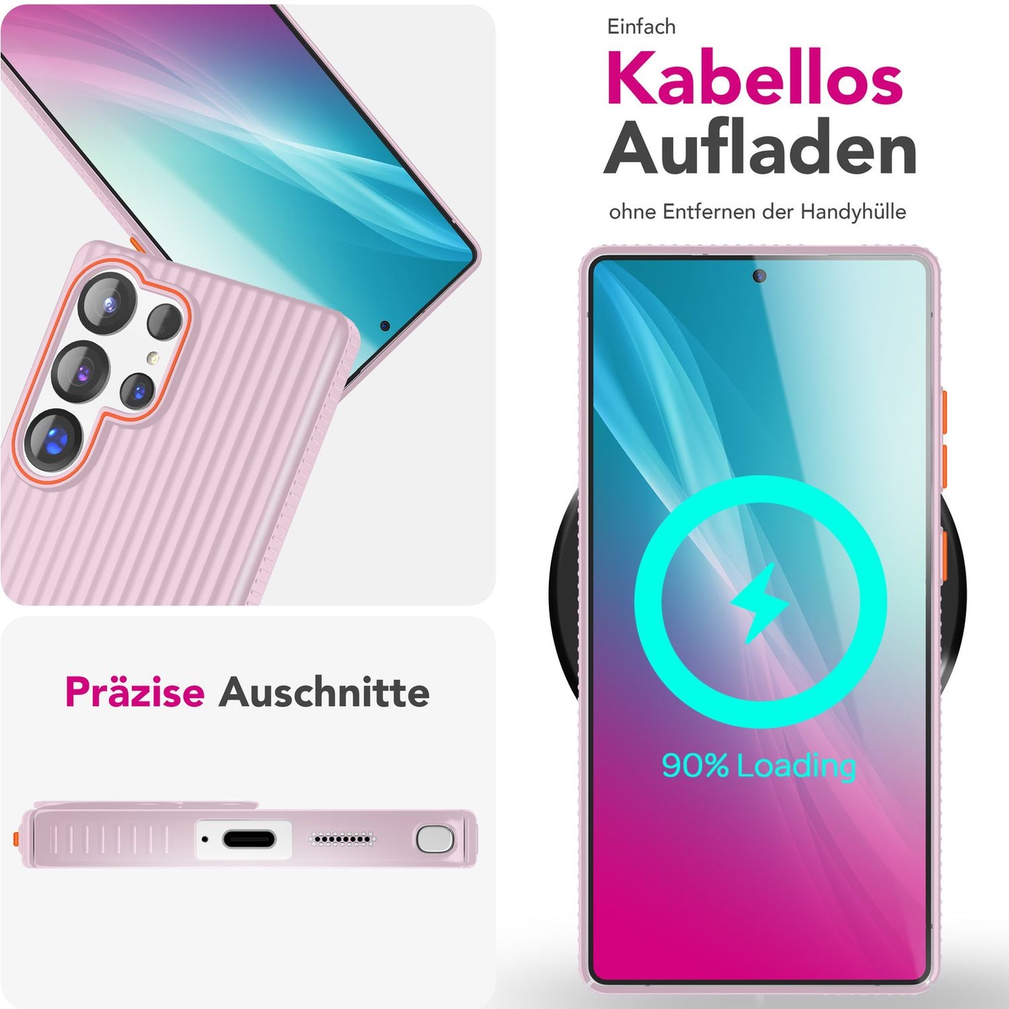 NALIA Matte Hardcase Hülle für Samsung Galaxy S25 Ultra – Anti-Fingerabdruck & Grip – NOVA (Strukturiertes Design) – Marke aus Berlin