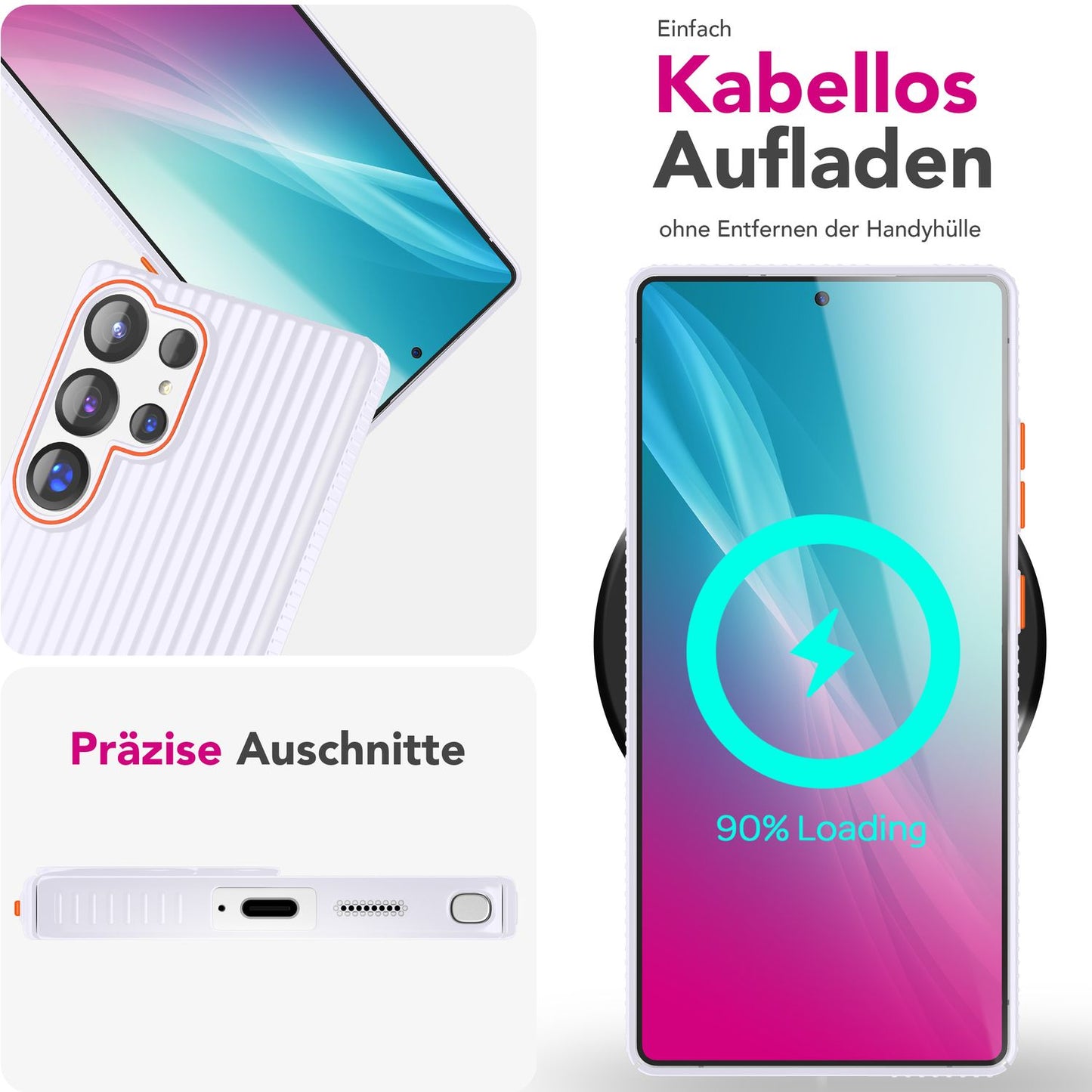 NALIA Matte Hardcase Hülle für Samsung Galaxy S25 Ultra – Anti-Fingerabdruck & Grip – NOVA (Strukturiertes Design) – Marke aus Berlin