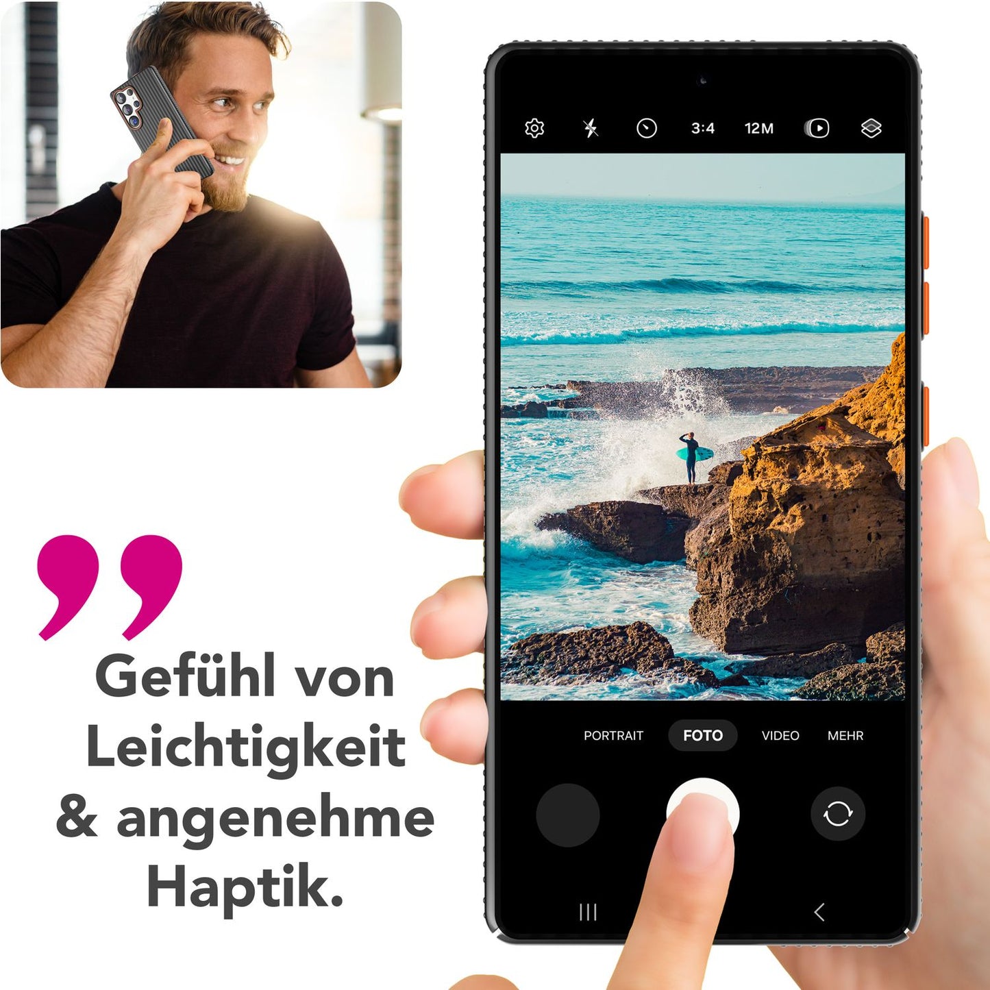 NALIA Matte Hardcase Hülle für Samsung Galaxy S25 Ultra – Anti-Fingerabdruck & Grip – NOVA (Strukturiertes Design) – Marke aus Berlin