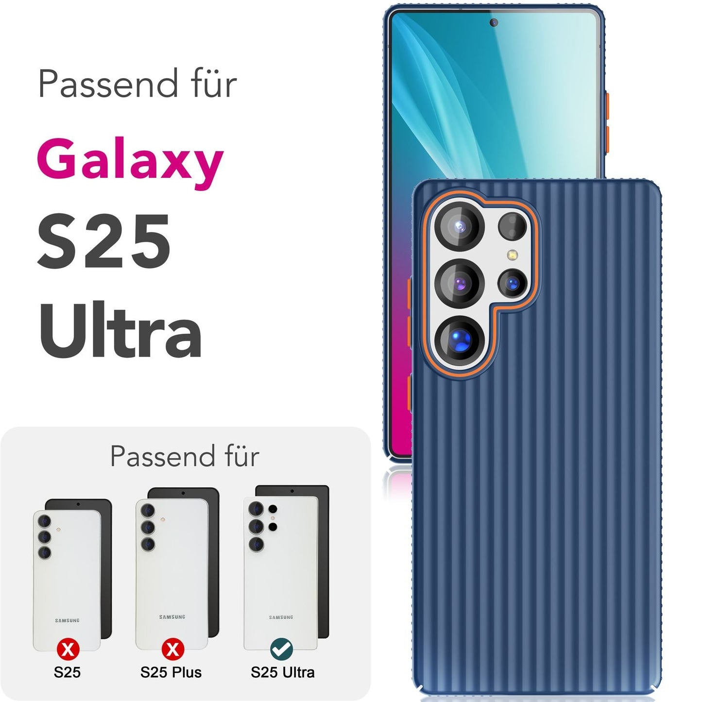 NALIA Matte Hardcase Hülle für Samsung Galaxy S25 Ultra – Anti-Fingerabdruck & Grip – NOVA (Strukturiertes Design) – Marke aus Berlin