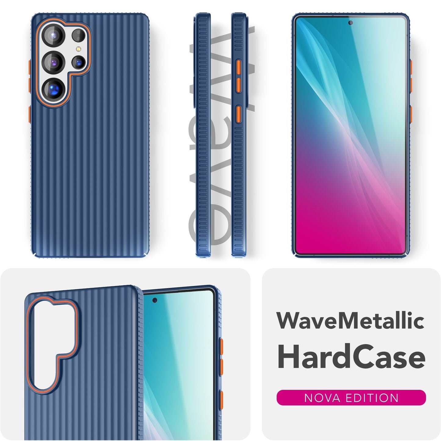 NALIA Matte Hardcase Hülle für Samsung Galaxy S25 Ultra – Anti-Fingerabdruck & Grip – NOVA (Strukturiertes Design) – Marke aus Berlin