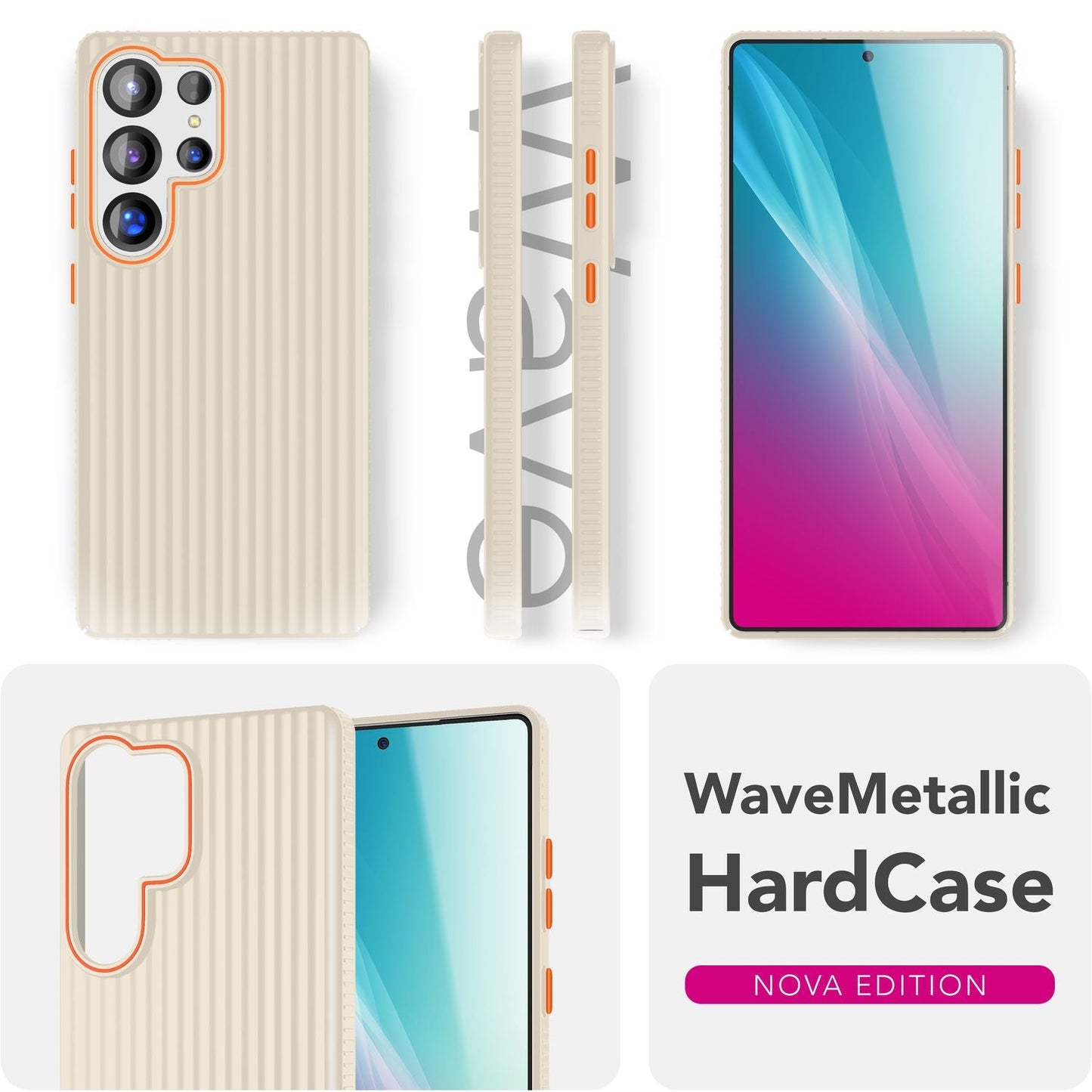 NALIA Matte Hardcase Hülle für Samsung Galaxy S25 Ultra – Anti-Fingerabdruck & Grip – NOVA (Strukturiertes Design) – Marke aus Berlin