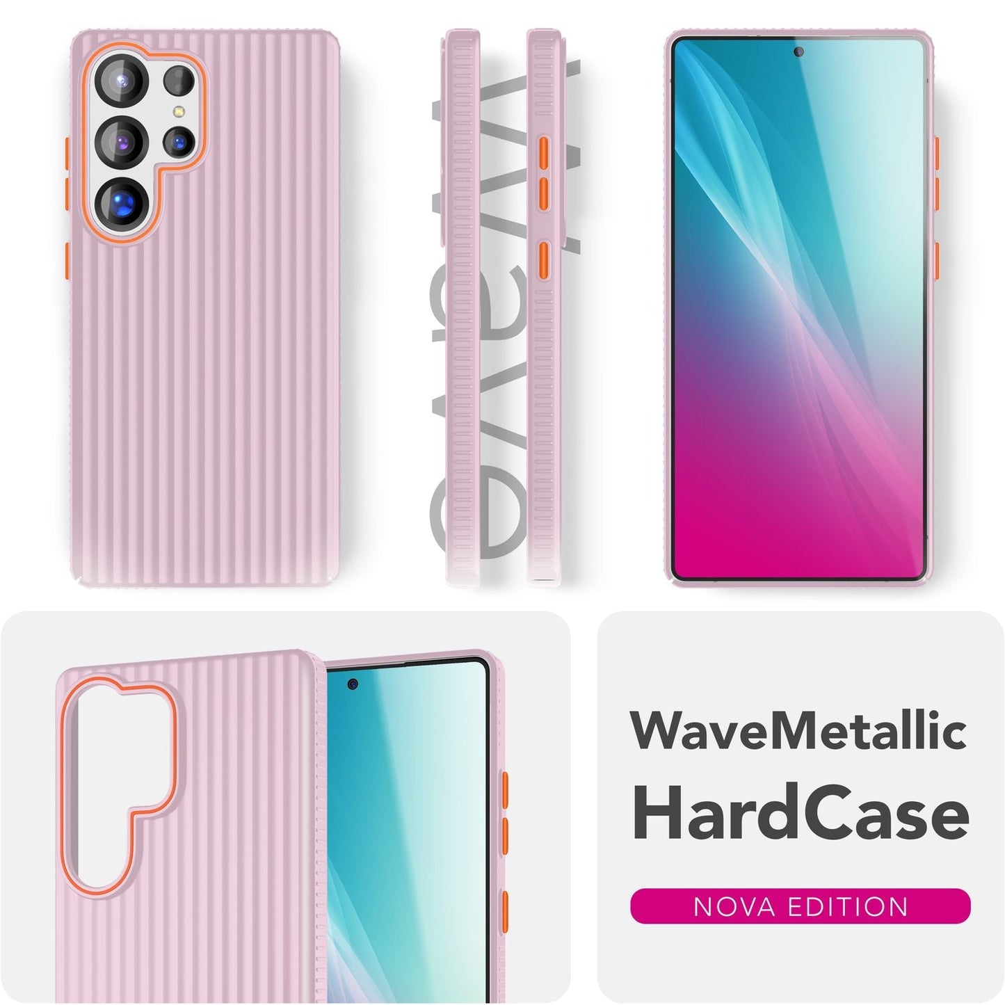 NALIA Matte Hardcase Hülle für Samsung Galaxy S25 Ultra – Anti-Fingerabdruck & Grip – NOVA (Strukturiertes Design) – Marke aus Berlin