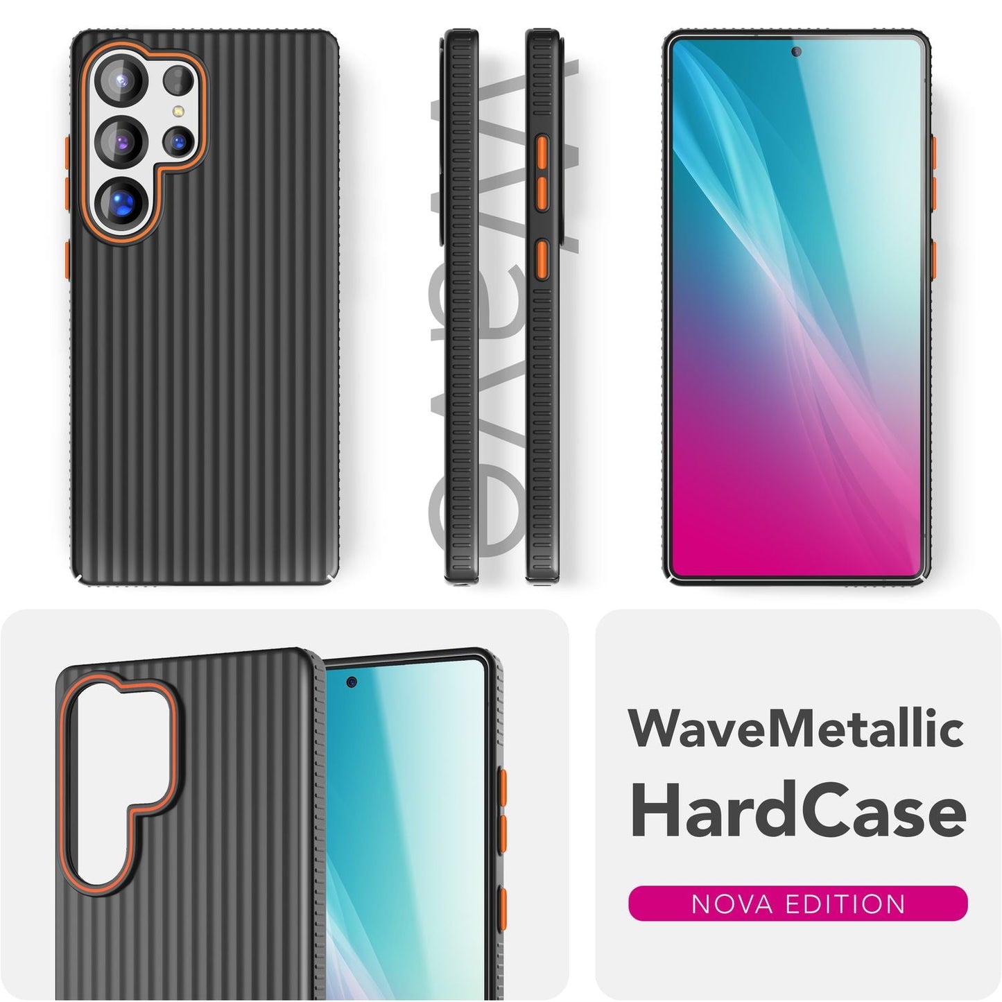 NALIA Matte Hardcase Hülle für Samsung Galaxy S25 Ultra – Anti-Fingerabdruck & Grip – NOVA (Strukturiertes Design) – Marke aus Berlin