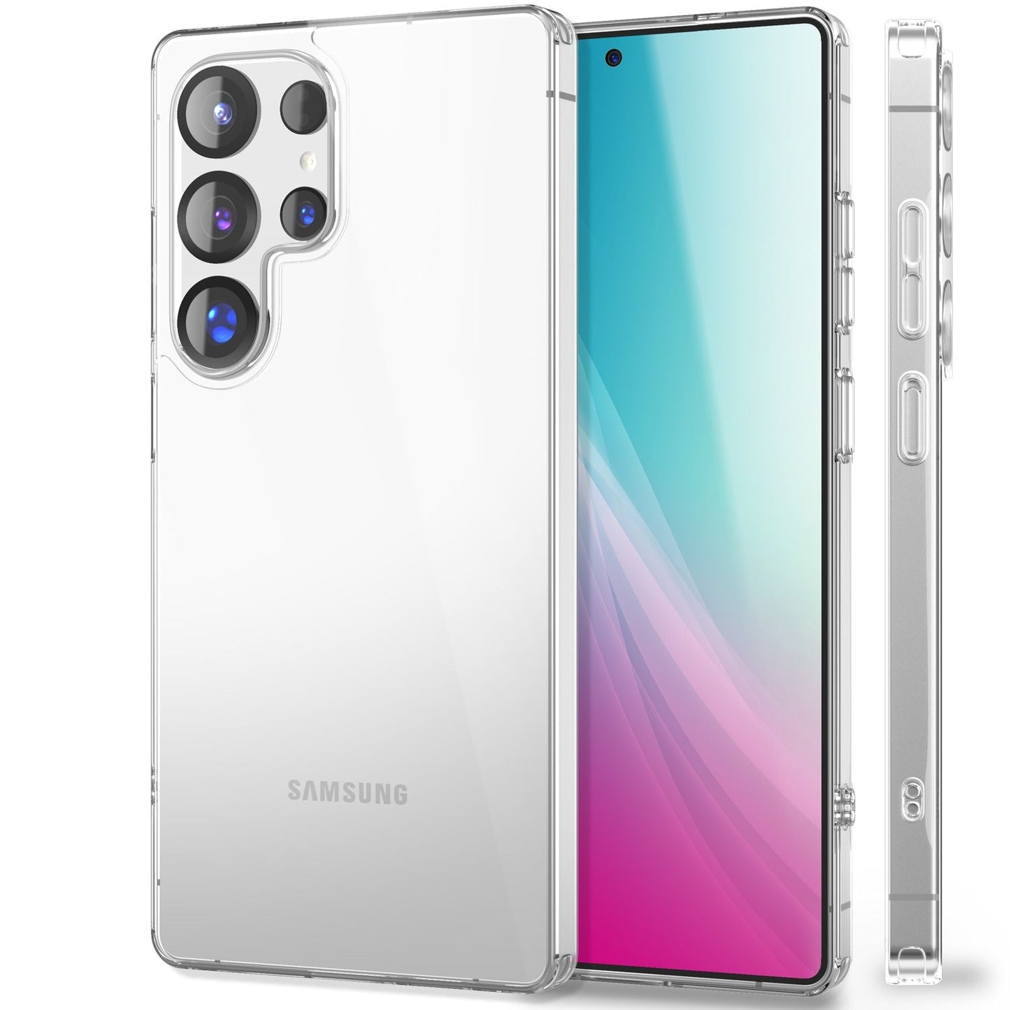 NALIA Transparente Hülle für Samsung Galaxy S25 Ultra – Anti-Gelb & Stoßfest – BLYSS (Rückseite in Glas-Optik) – Marke aus Berlin