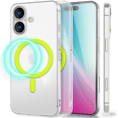 NALIA Ultra Slim Hardcase für iPhone 16 – MagSafe Kompatibel & Nachleuchtender Ring – THINIX GLOW (Matt-Transparent & 0,3mm Dünn) – Marke aus Berlin