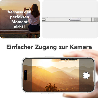 NALIA Ultra Slim Hardcase für iPhone 16 Pro Max – MagSafe Kompatibel & Nachleuchtender Ring – THINIX GLOW (Matt-Transparent & 0,3mm Dünn) – Marke aus Berlin