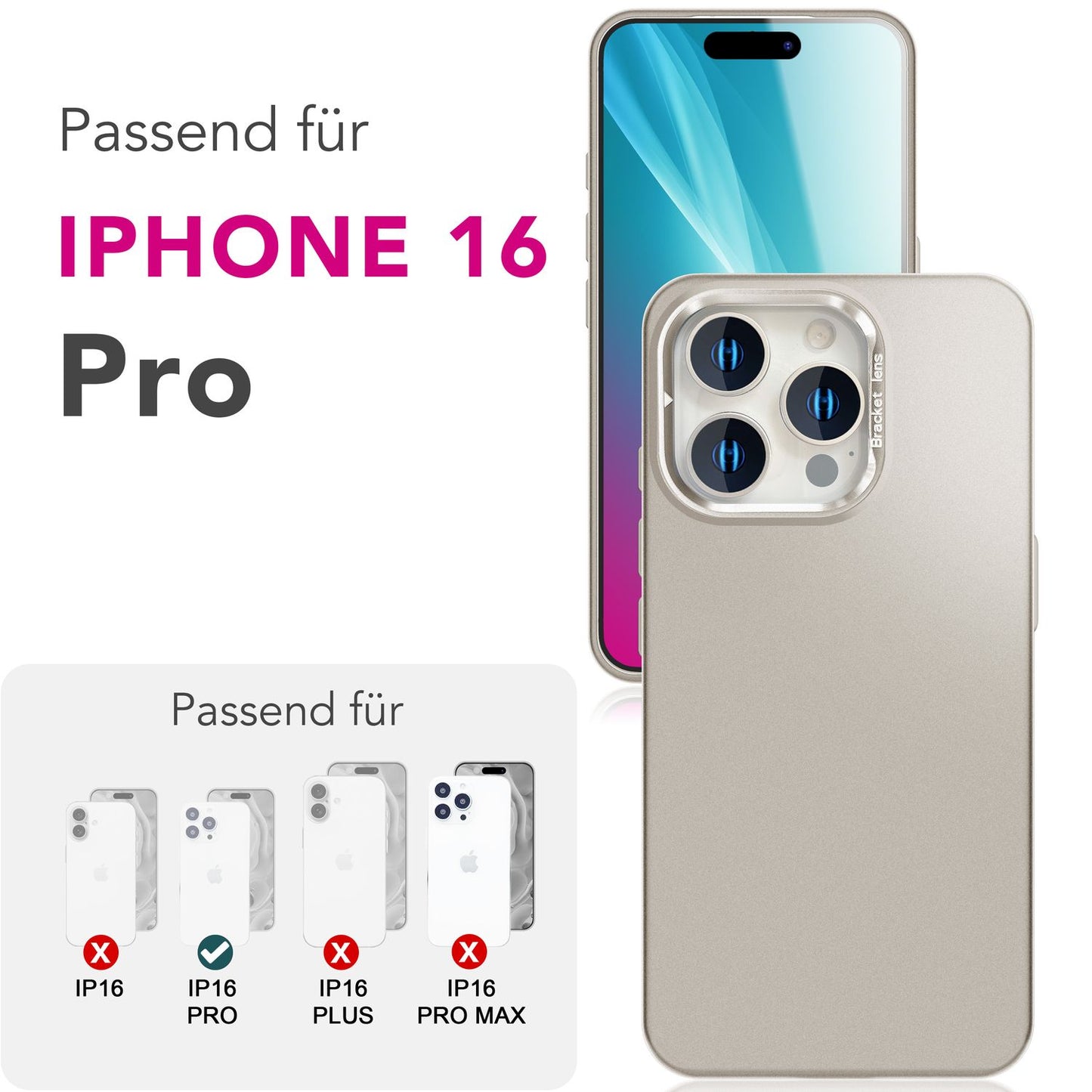 NALIA Magnet Hardcase für iPhone 16 Pro – Faltbarer Kamera-Stand – OVERLAND (Schutzhülle Matt & MagSafe Kompatibel) – Marke aus Berlin