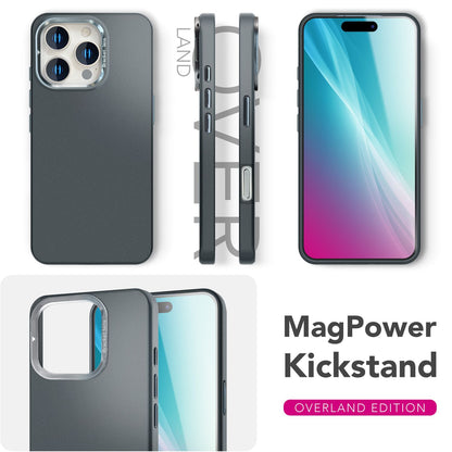 NALIA Magnet Hardcase für iPhone 16 Pro Max – Faltbarer Kamera-Stand – OVERLAND (Schutzhülle Matt & MagSafe Kompatibel) – Marke aus Berlin