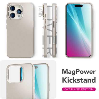 NALIA Magnet Hardcase für iPhone 16 Pro Max – Faltbarer Kamera-Stand – OVERLAND (Schutzhülle Matt & MagSafe Kompatibel) – Marke aus Berlin