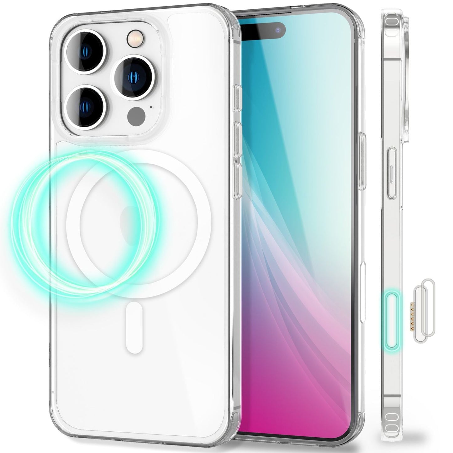 NALIA Magnet Hülle für iPhone 16 Pro – MagSafe kompatibel & Camera Control Schutz (Touch-fähig) – STRIVE (Hardcase Rückseite & Silikon-Rahmen) – Marke aus Berlin