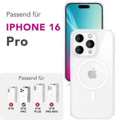 NALIA Magnet Hülle für iPhone 16 Pro – MagSafe kompatibel & Camera Control Schutz (Touch-fähig) – STRIVE (Hardcase Rückseite & Silikon-Rahmen) – Marke aus Berlin
