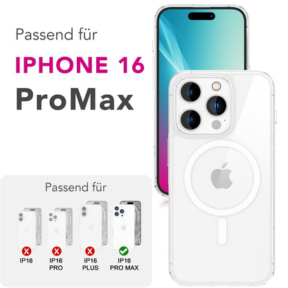 NALIA Magnet Hülle für iPhone 16 Pro Max – MagSafe kompatibel & Camera Control Schutz (Touch-fähig) – STRIVE (Hardcase Rückseite & Silikon-Rahmen) – Marke aus Berlin