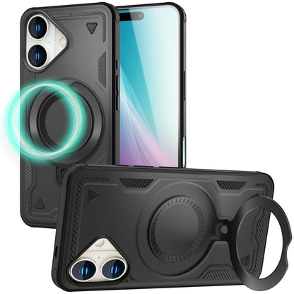 NALIA Magnetische Panzerhülle für iPhone 16 – Ring-Halterung 360° & MagSafe kompatibel – STORMGUARD (Outdoor Case) – Marke aus Berlin