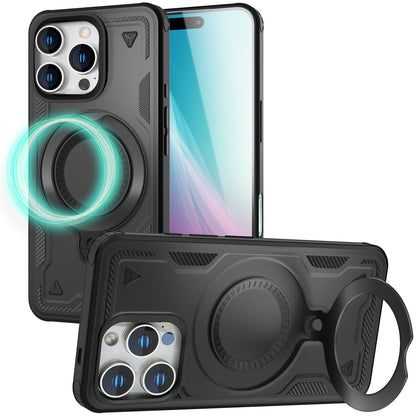 NALIA Magnetische Panzerhülle für iPhone 16 Pro – Ring-Halterung 360° & MagSafe kompatibel – STORMGUARD (Outdoor Case) – Marke aus Berlin