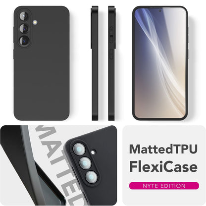 NALIA Matte Silikonhülle für Samsung Galaxy S25 – Slim, Schwarz & Rutschfest – STRIDER (Soft Case, Kameraschutz & Stoßfest) – Marke aus Berlin