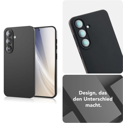 NALIA Matte Silikonhülle für Samsung Galaxy S25 Plus – Slim, Schwarz & Rutschfest – STRIDER (Soft Case, Kameraschutz & Stoßfest) – Marke aus Berlin